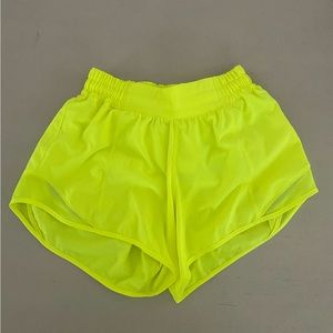 LULULEMON HIGHLIGHTER YELLOW SHORTS